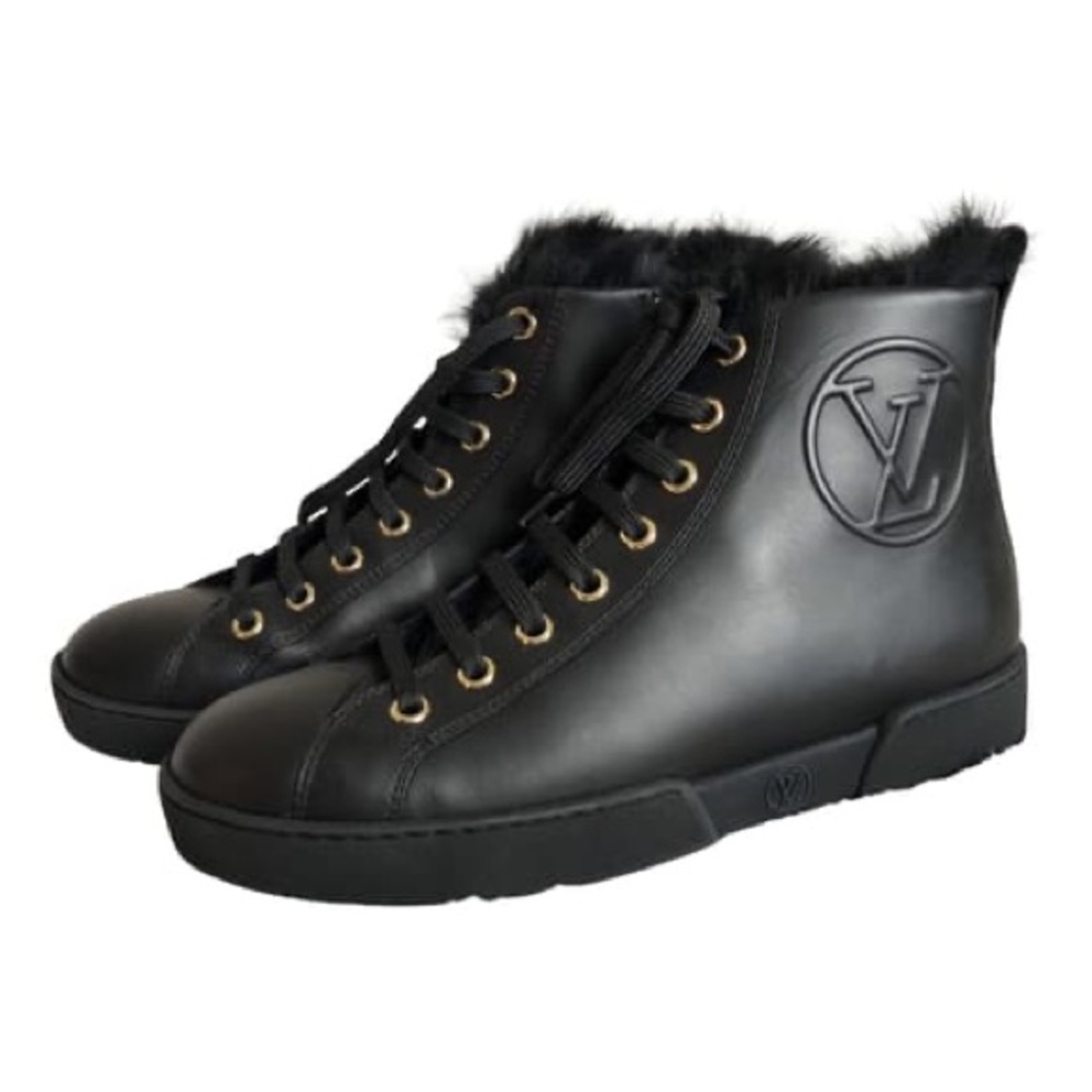 Louis Vuitton Black Stellar Leather Sneakers
